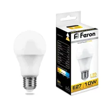Лампа светодиодная FERON, (10W) 230V E27 2700K A60, LB-92