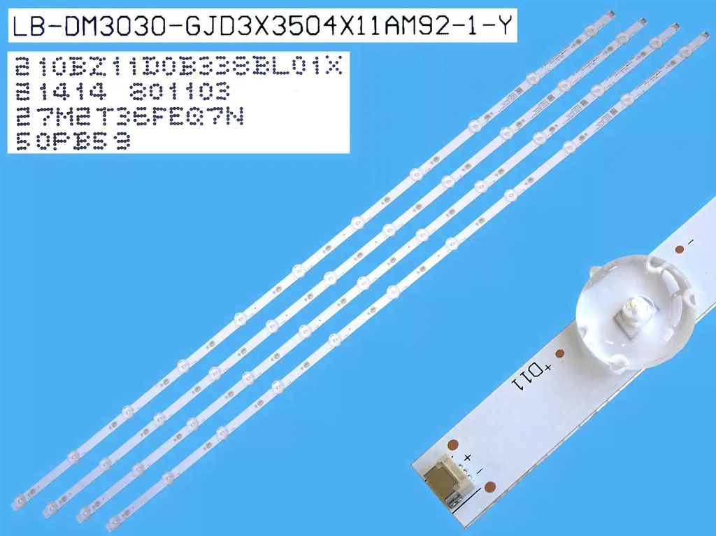 Диодни ленти комплект 4 бр/pcs LB-DM3030-GJD3X3504X11AM92-1-Y с лепенка за прикрепване-0
