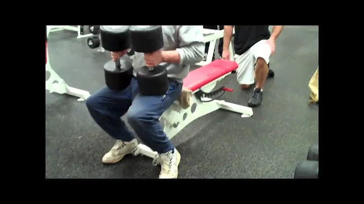 120-lb dumbbell bench press by 69-year-old Mike Brown